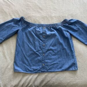 Blue Rain Denim off shoulder blouse